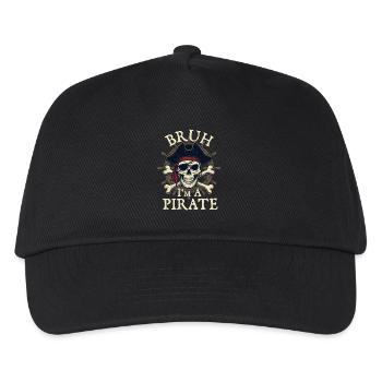 Bruh, ich bin ein Pirat, Freibeuter, Humor - Kinder Basecap - Schwarz - Vorne