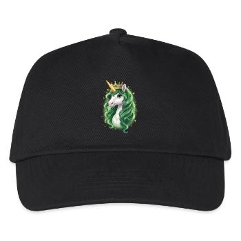 Unicorn with emerald mane - Kids’ Baseball Cap - black - Front