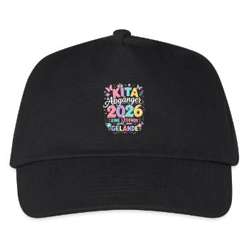  Kita Abgänger 2026 Eine Legende geht vom Gelände - Kinder Basecap - Schwarz - Vorne