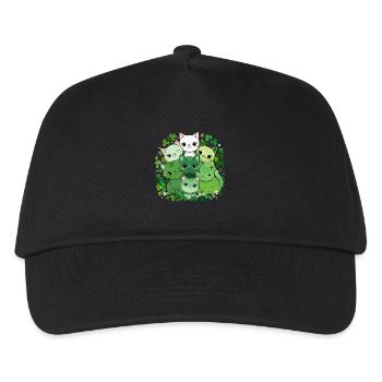 Kleeblatt Katzenbande - Kinder Basecap - Schwarz - Vorne