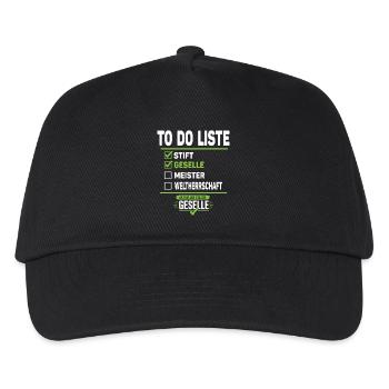 To Do Liste Geselle Ausbildung Bestanden Geschenk - Kinder Basecap - Schwarz - Vorne