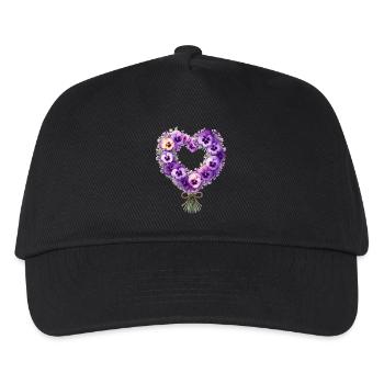 Violette Demenzbewusstseinsblume - Kinder Basecap - Schwarz - Vorne