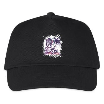 Zebra Sommer Comic - Kinder Basecap - Schwarz - Vorne