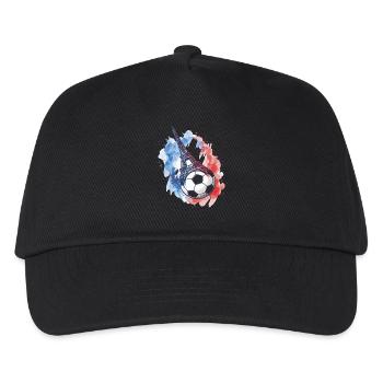 Frankreich Eiffelturm Fußball Fan Paris - Kinder Basecap - Schwarz - Vorne