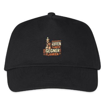 Schachmatt Kaffee Shirt | Geschenk für Schachnerds - Kinder Basecap - Schwarz - Vorne