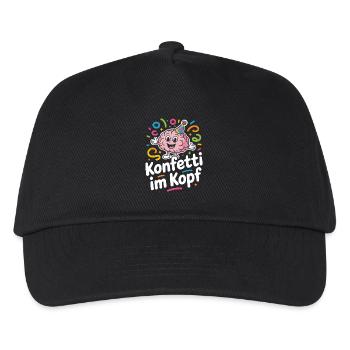 Konfetti Im Kopf Karneval Fasching Alaaf Kostüm - Kinder Basecap - Schwarz - Vorne