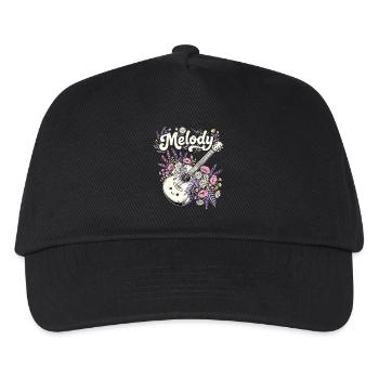 Melody Gitarre Blumen Musik - Kinder Basecap - Schwarz - Vorne