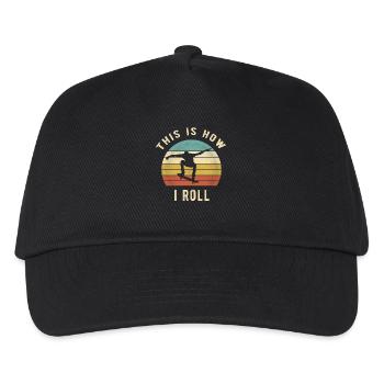 So rolle ich lustiges Retro-Skateboarding-Geschenk - Kinder Basecap - Schwarz - Vorne