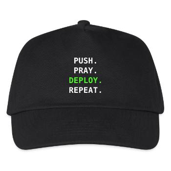 Pousse. Prie. Déployez-vous. Répétez. – Conception DevOps - Casquette de baseball Enfant - noir - Devant