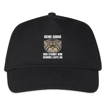 Manul Cat Pallas Katze Introvertiert Humor  - Kinder Basecap - Schwarz - Vorne