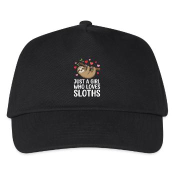 La fille aime les paresseux - Casquette de baseball Enfant - noir - Devant