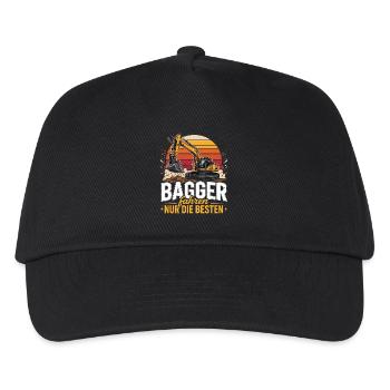  Bagger Fahren Nur Die Besten Retro - Kinder Basecap - Schwarz - Vorne
