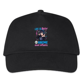 Anime and Music Chibi - Kids’ Baseball Cap - black - Front