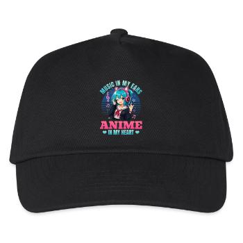 Anime and Music Chibi - Kinder Basecap - Schwarz - Vorne