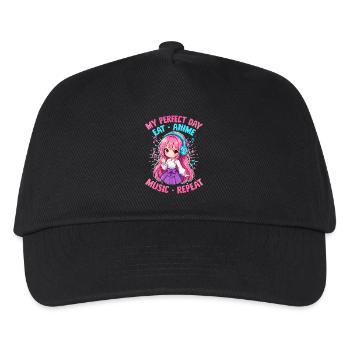 Anime and Music Chibi - Kinder Basecap - Schwarz - Vorne