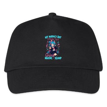 Anime and Music Chibi - Kinder Basecap - Schwarz - Vorne