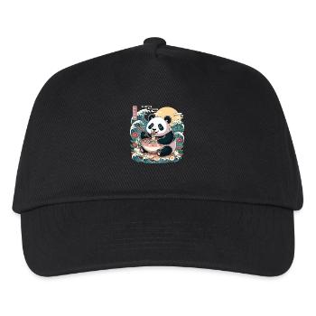 Kawaii Panda Ramen-Liebhaber süße Anime-Wellen - Kinder Basecap - Schwarz - Vorne