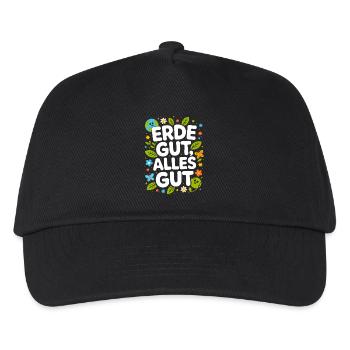 Erde Gut Alles Gut Umweltschutz Natur Mutter Erde - Kinder Basecap - Schwarz - Vorne