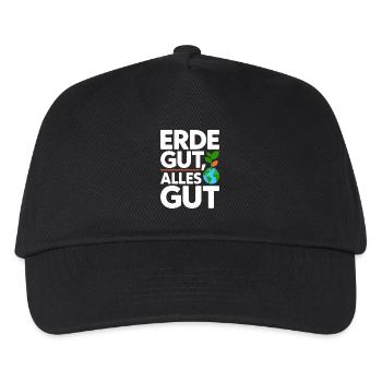 Erde Gut Alles Gut Umweltschutz Natur Mutter Erde - Kinder Basecap - Schwarz - Vorne