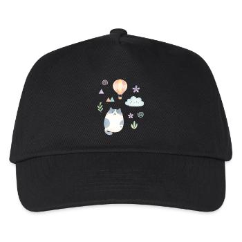 Chat aquarelle mignon et montgolfière - Casquette de baseball Enfant - noir - Devant
