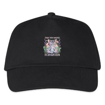 Yoga Katze Inneres Schnurren Namaste - Kinder Basecap - Schwarz - Vorne