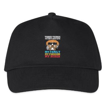 Boxer Hund - Kinder Basecap - Schwarz - Vorne