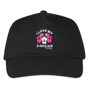 Husky sibérien - Casquette de baseball Enfant - noir - Devant
