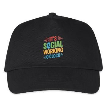 Social Worker Quote Working Social Work - Kinder Basecap - Schwarz - Vorne