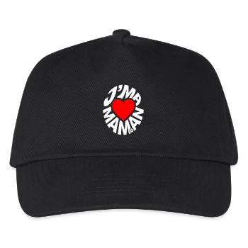 I Love My Mom Red Heart Retro Flower - Kids’ Baseball Cap - black - Front