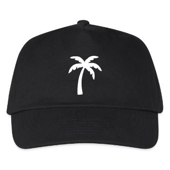 Schwarze Palme Sommer Urlaub Strand Geschenk - Kinder Basecap - Schwarz - Vorne