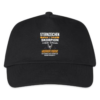 Sternzeichen Skorpion Aszendent Perfekt - Kinder Basecap - Schwarz - Vorne