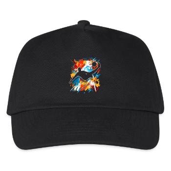 Fußball - Kinder Basecap - Schwarz - Vorne