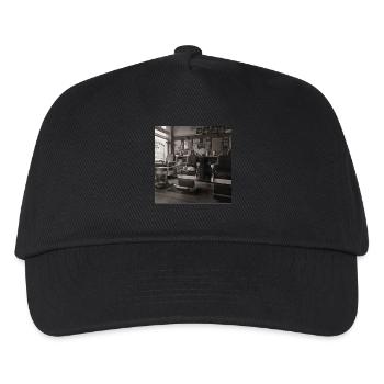 Katze Barbershop Vintage Foto Animal Crime Retro - Kinder Basecap - Schwarz - Vorne
