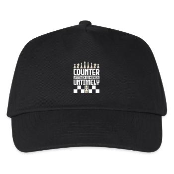 Schach Schachspieler Schachbrett - Kinder Basecap - Schwarz - Vorne
