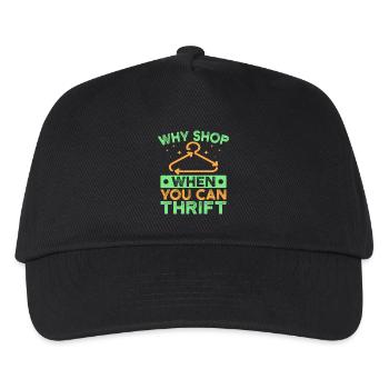 Thrift Shopper Why Shop When You Can Thrift Gift - Kinder Basecap - Schwarz - Vorne