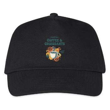 Breakfast Morning Bliss Coffee And Croissants - Kids’ Baseball Cap - black - Front