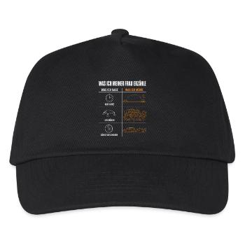 Was ich meiner Frau erzähle Lustiges Angler Motiv - Kinder Basecap - Schwarz - Vorne