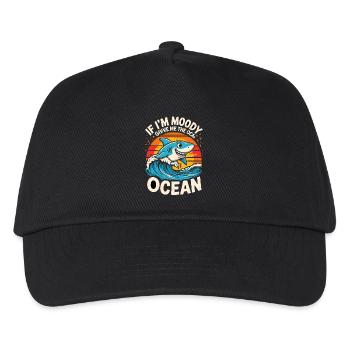 IF IM MOODY GIVVE ME THE OCEAN Funny Shark Ocean - Kids’ Baseball Cap - black - Front