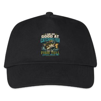 Pêcheur Légendaire Humour Rétro Poisson Vintage - Casquette de baseball Enfant - noir - Devant