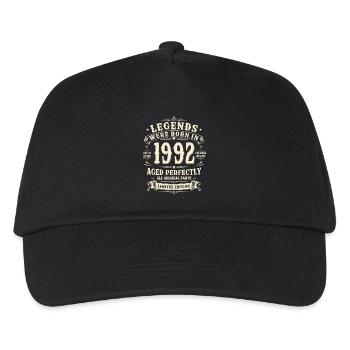 34. Geburtstag Geschenk 1992 Mann Vintage Retro - Kinder Basecap - Schwarz - Vorne
