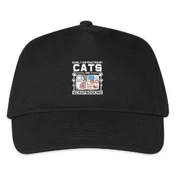 Chats et scrapbooking - Casquette de baseball Enfant - noir - Devant