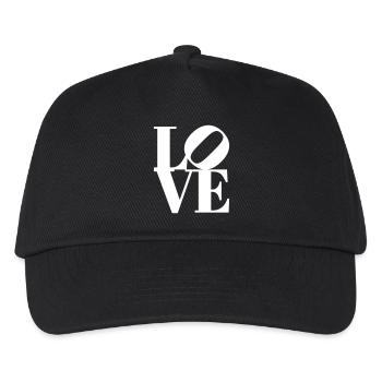 T-shirt iconique au design pop art d’amour - Casquette de baseball Enfant - noir - Devant