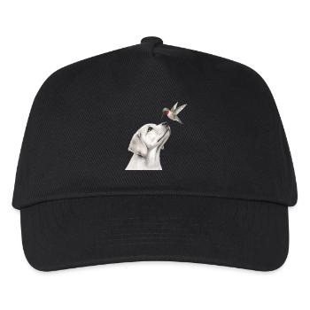 Labrador Kolibri Bleistift Hunde Motiv - Kinder Basecap - Schwarz - Vorne