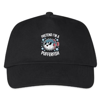 Kugelfische Sprüche Lustiges Kugelfische Geschenk  - Kinder Basecap - Schwarz - Vorne