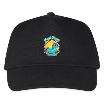 Retro Pool Float Sparkle, Glitter Unicorn Float Su - Kinder Basecap - Schwarz - Vorne