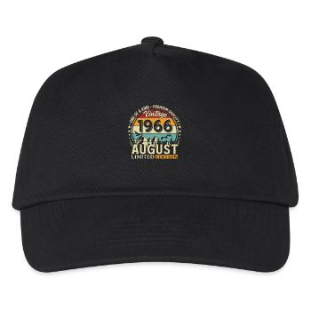 60th Birthday Gift Husband Original 1966 August - Kids’ Baseball Cap - black - Front