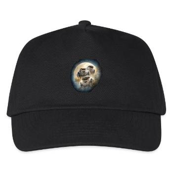 Springspinnen Winternacht Kawaii Chibi Wolfmond  - Kinder Basecap - Schwarz - Vorne