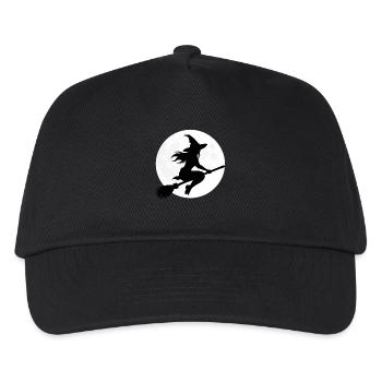 Hexe Besen Vollmond Halloween Kostüm Geschenk - Kinder Basecap - Schwarz - Vorne