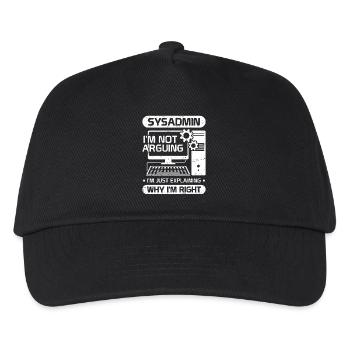 sysadmin I'm not arguing I'm just explaining - Kids’ Baseball Cap - black - Front