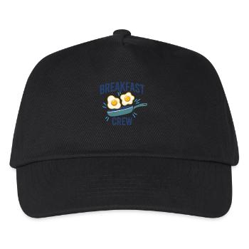 Frühstückscrew Lustiger Brunch Kaffee Pfannkuchenessen - Kinder Basecap - Schwarz - Vorne